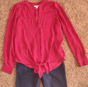 Wine-Colored Blouse